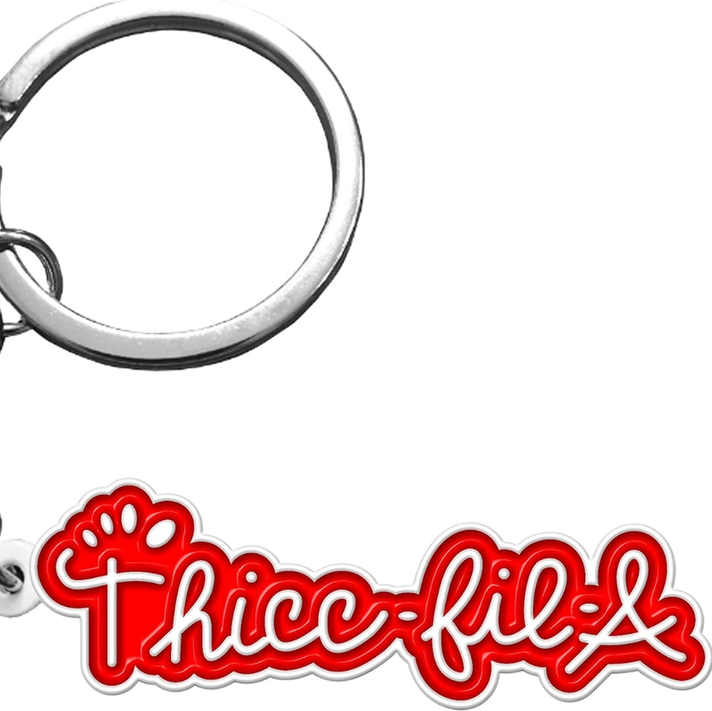 Thicc-fil-A Keychain Red/White Letters